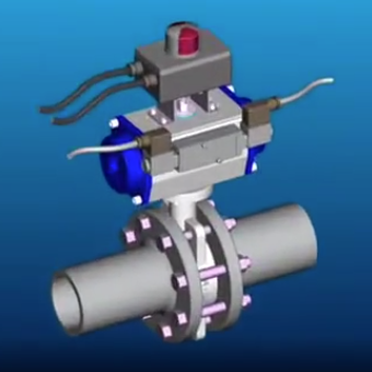 90degree,180 degree,360degree Pneumatic Rotary Actuator animation principle