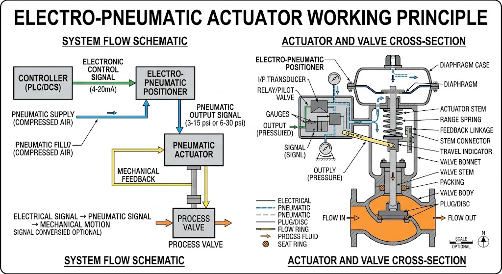 Electro - Pneumatic Actuators Working Principle