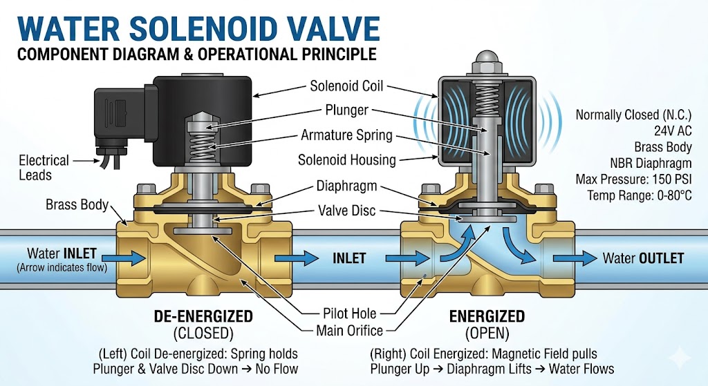 Water Solenoid Valve: Working Principle, Types, Applications