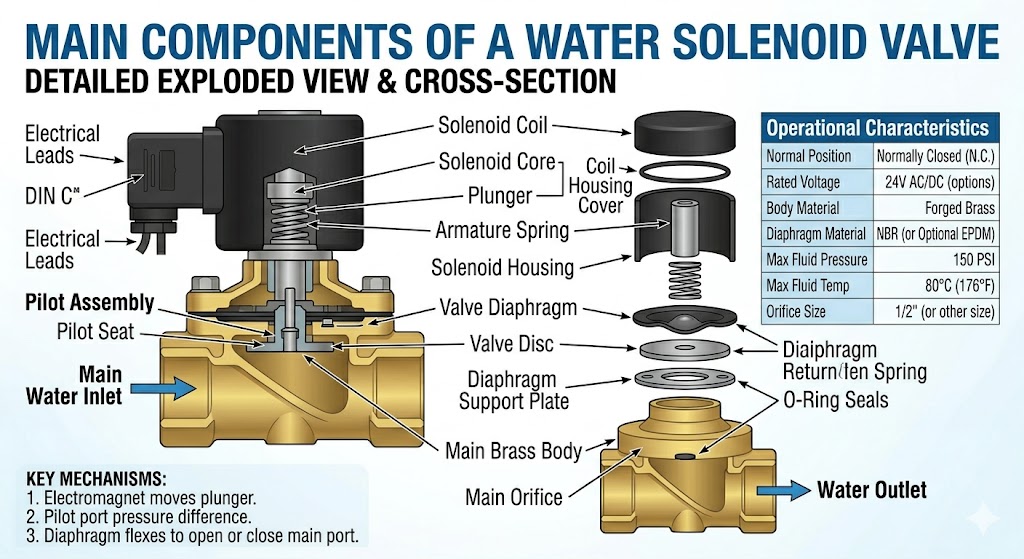 Main Components of a Water Solenoid Valve
