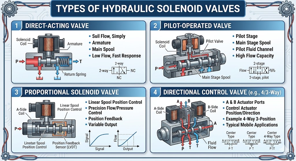 Types of Hydraulic Solenoid Valves