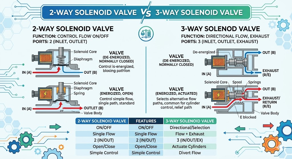 2 Way Solenoid Valve vs 3 Way Solenoid Valve