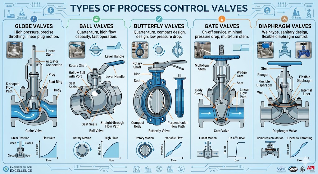 Types of Process Control Valves