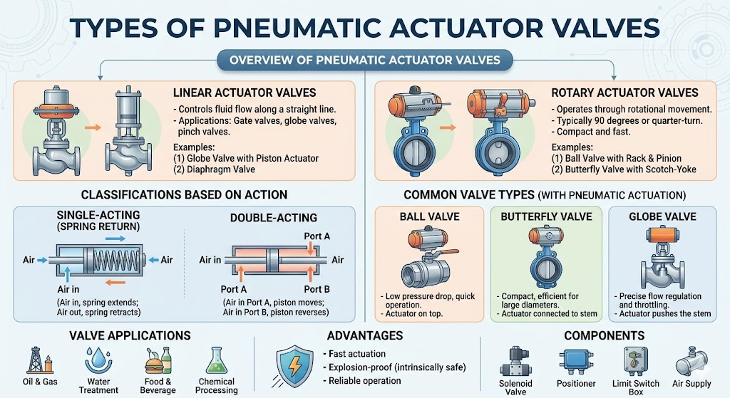 Types of Pneumatic Actuator Valves