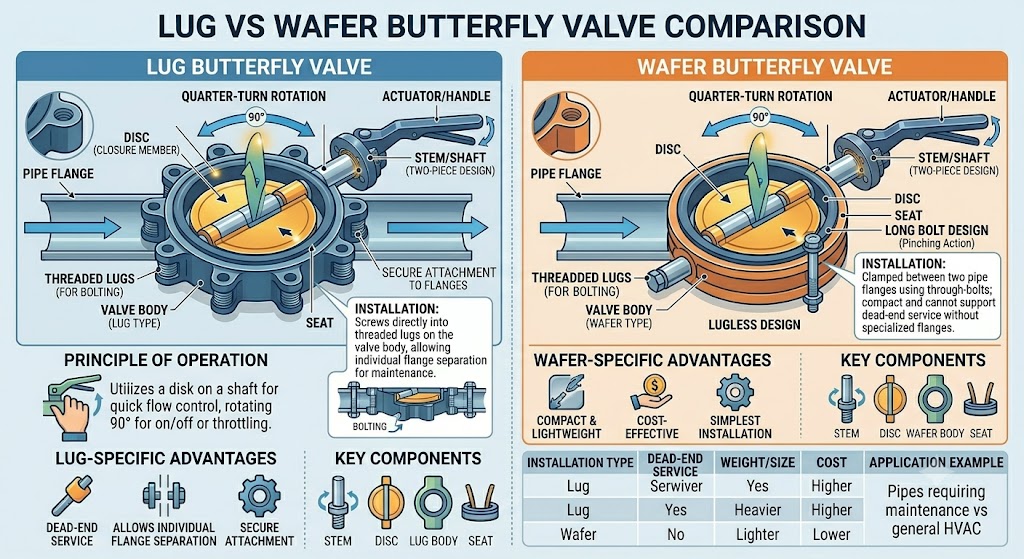 Lug vs Wafer Butterfly Valve